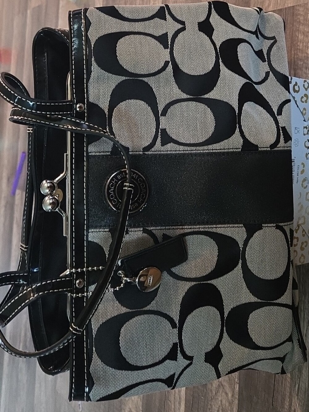 2012 Coach Signature Striped Satchel